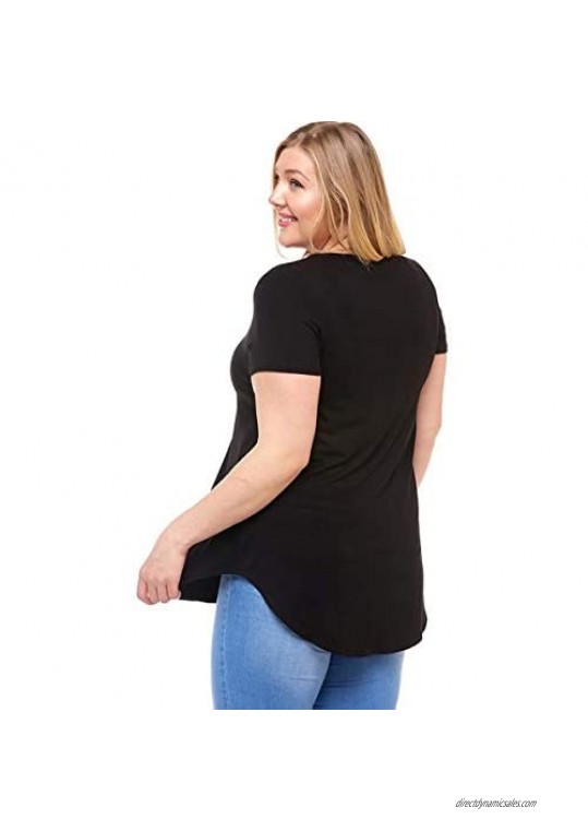 Pastel by Vivienne Women's Short Sleeve Jersey Top in Plus Size