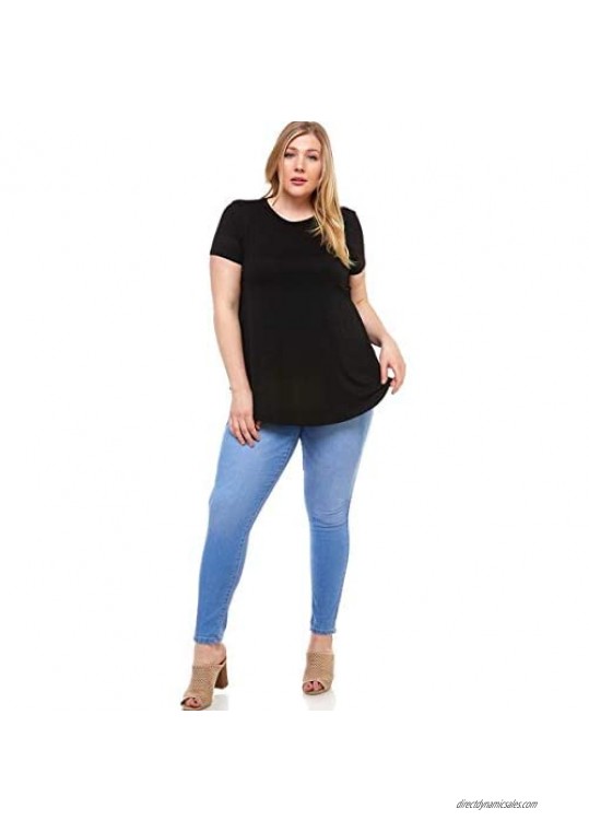 Pastel by Vivienne Women's Short Sleeve Jersey Top in Plus Size