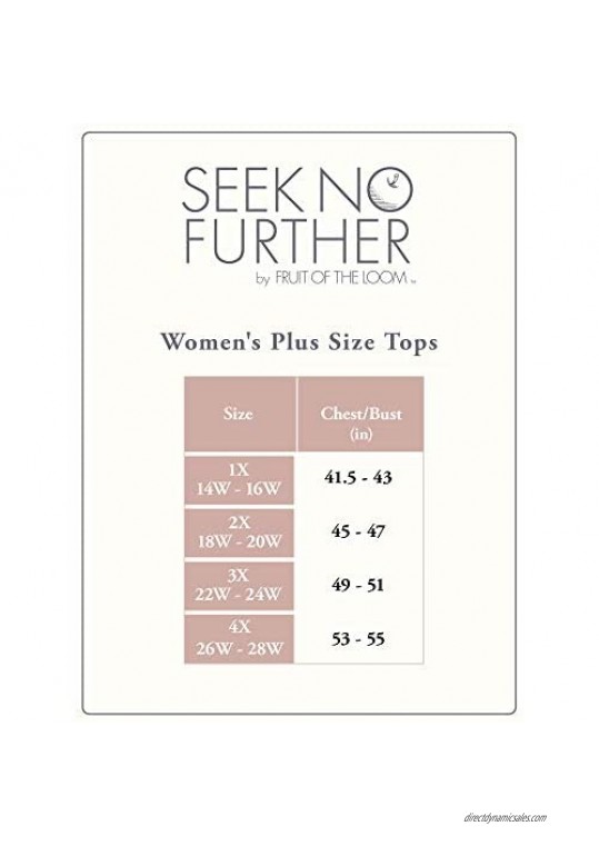Seek No Further by Fruit of the Loom Women's Plus Size V Neck T Shirt