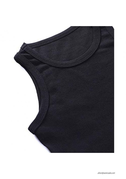 Abardsion Women's Round Neck Ribbed Crop Top Casual Workout Basic Tank Top