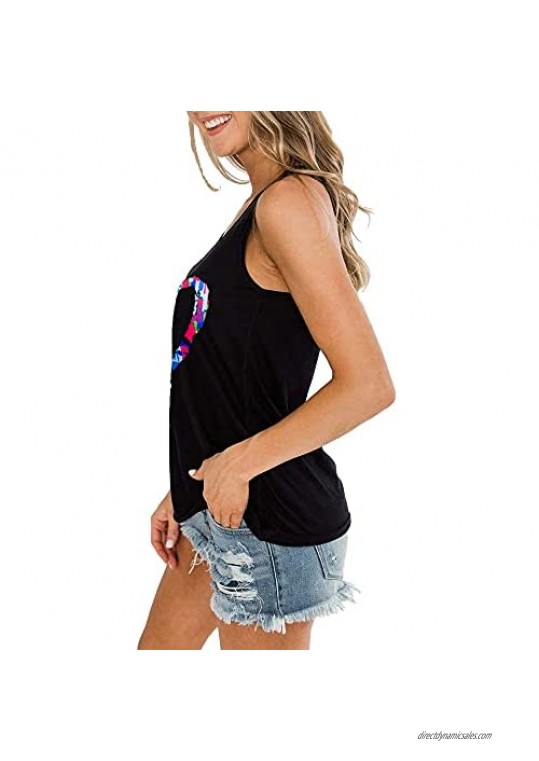 MAGICMK Women Cute Graphic Tank Tops Loose Fit Summer Casual Sleeveless Tees Yoga Workout Shirts