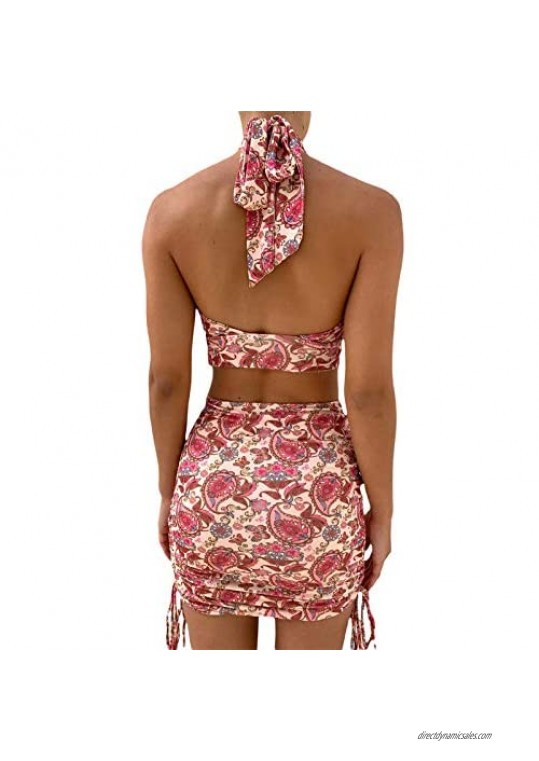 SHOYY Women's Y2k Sexy Halter Neck Crop Top Sleeveless Bandage Backless Camisole