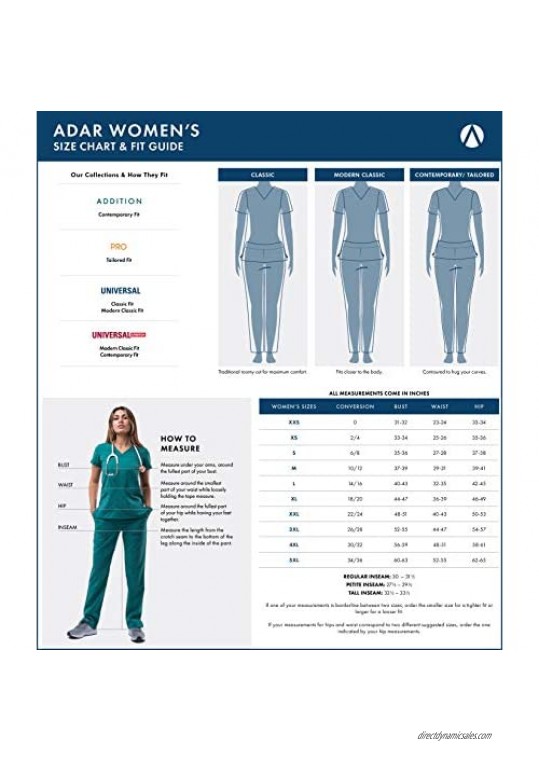 Adar Underscrubs for Women Multi Color 3 Pack - Long Sleeve Underscrub Comfort Tee