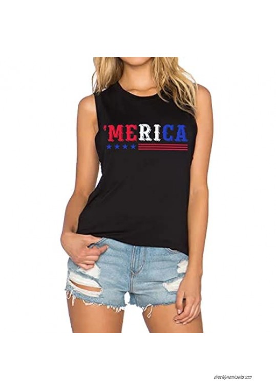 American Flag Tank Tops Tee Shirt Women Patriotic Shirt USA Flag Sleeveless T-Shirt 4th of July Tee Tops