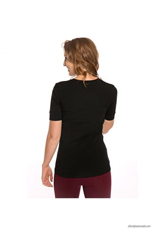 Heirloom Clothing 1/2 Sleeve tee with Cuff Reversible Scoop Neckline Extra Length Comfy Slim fit