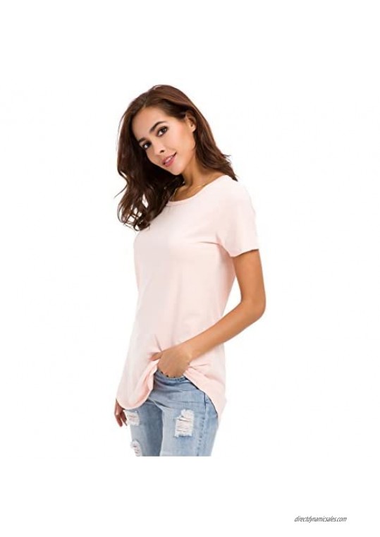 MSHING Women's Short Sleeve T-Shirt Blouse Summer Casual Loose Fitness Tops