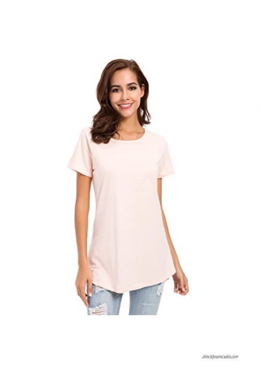 MSHING Women's Short Sleeve T-Shirt Blouse Summer Casual Loose Fitness Tops