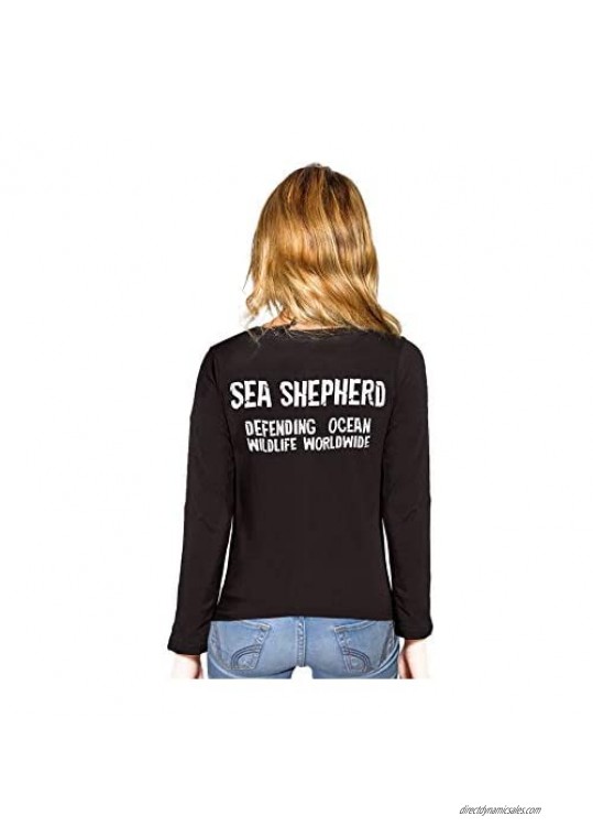 Sea Shepherd Women's Long Sleeve Jolly Roger Tee Organic Cotton | Black