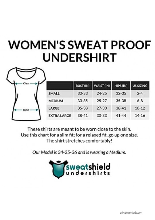 Sweatproof Undershirt for Women Scoop Neck Black Sweat Pads