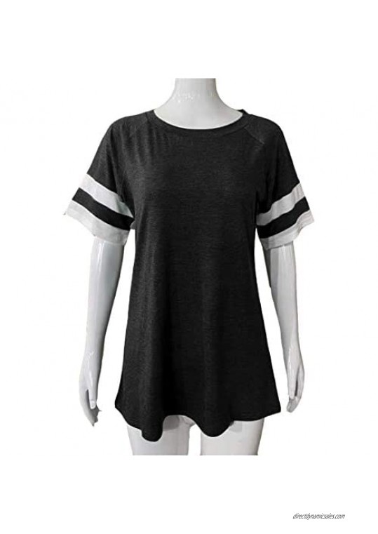 Women's Short Sleeve T-Shirt Crewneck Tees Loose Blouse Tops Causal Tunic Tops(S-XXL)