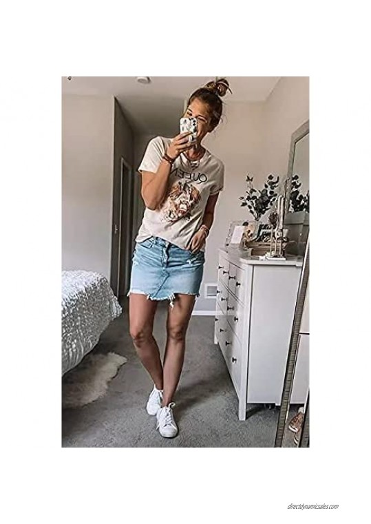 Womens Vintage Shirt Music Concert Tees Summer Short Sleeve Casual Graphic Tees