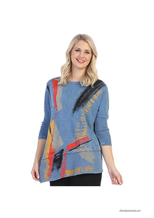 Jess & Jane Women's Gilded Mineral Washed Dolman Sleeve Cotton Tunic