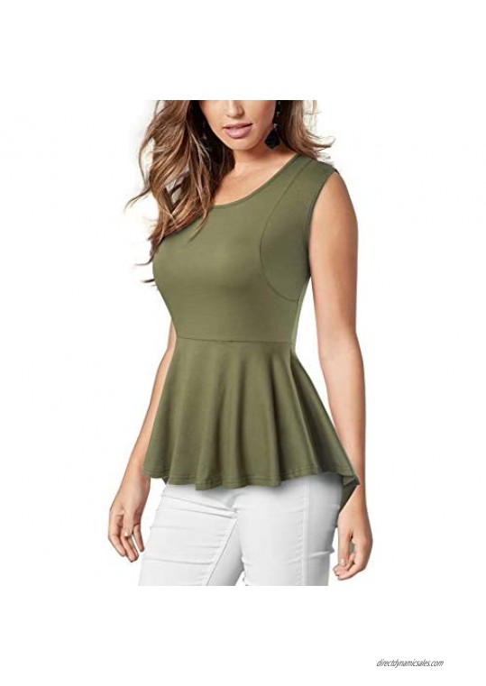 VELJIE Women Casual Blouse Tunic Peplum Shirt Tops