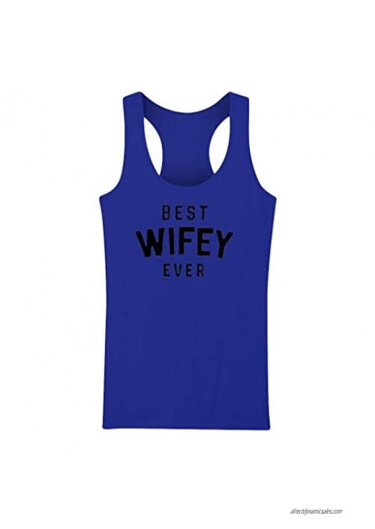 Cardigo Womens Best Wifey Ever Print Letter Sleeveless O-Neck Vest Tank Tops Blouse T-Shirt
