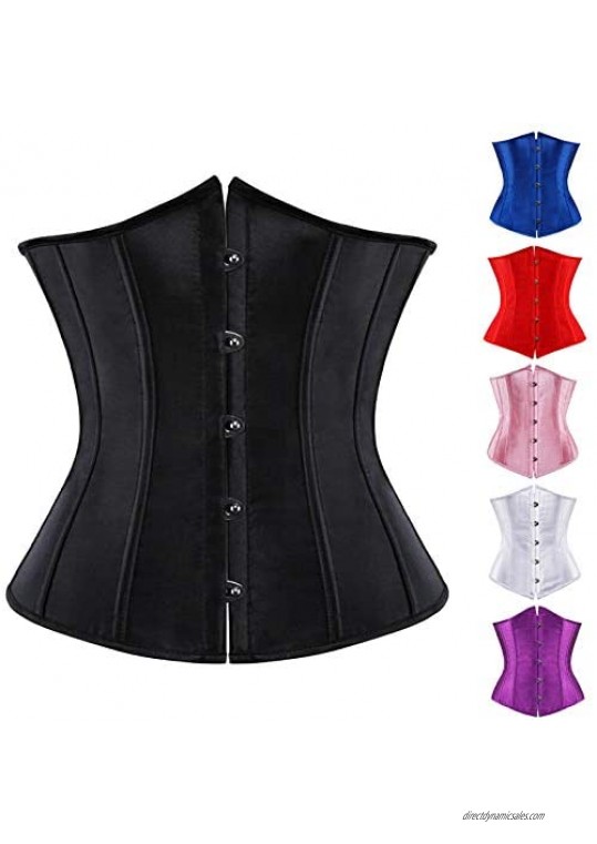 Fekuit Womens Corsets and Bustier Clubwear Shapewear Tops Sexy Satin Plus Size Corset Tank Top Lingerie