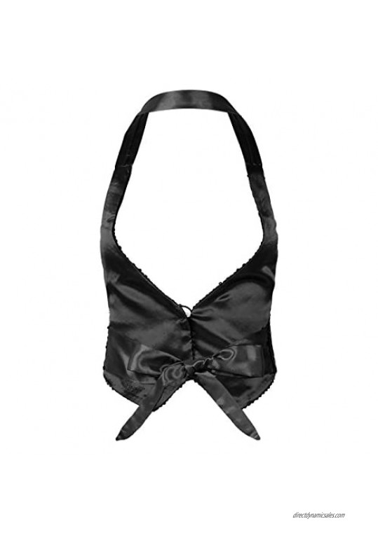 iEFiEL Women Sexy Shiny Sparky Sequin Wrap Backless Halter Neck Vest Nightclub Dance Tank Tops