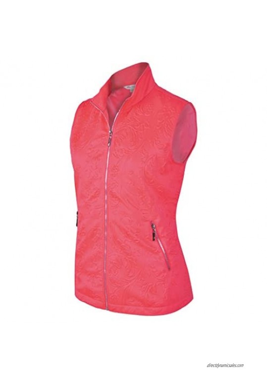 Monterey Club Women's 3D Floral Emboss Texture Knit Vest #2789