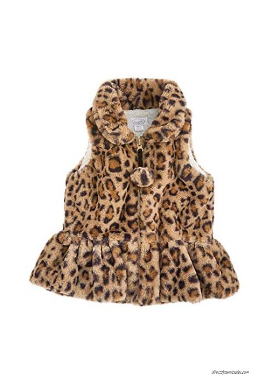 Mud Pie Baby Girl Faux Leopard Fur Vest