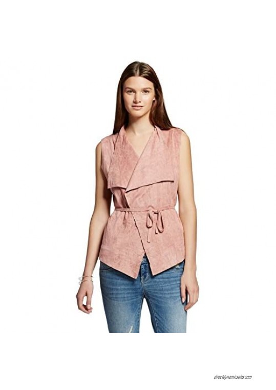 Romeo and Juliet Couture Women's Faux Suede Vest with Tie Back Detail