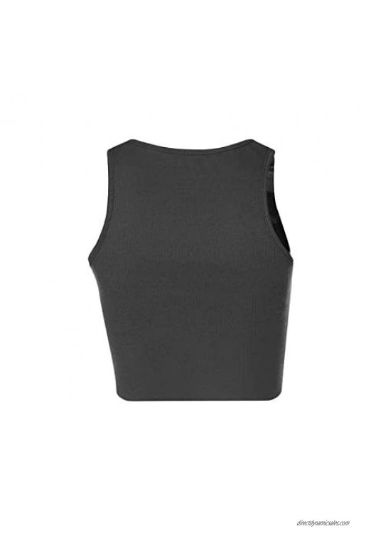 Women 's Fashion Sleeveless Vest Mushroom Heart-Shaped Print U-Neck Top Leopard Shirt Tee (E-Black S)