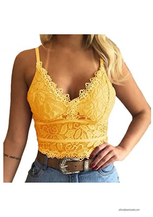 Women'S Plus Size Sexy Lace Bra No Steel Ring Ice Silk Underwear Sports Yoga Seamless Bralettes Casual Camisole Tops