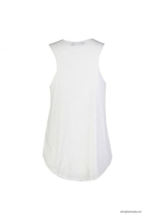 ZJ Clothes Women's Act Like a Racerback Be Happy Vest Top White S/M