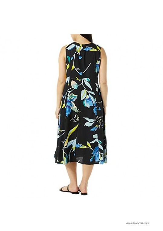 AmeriMark Women’s Sleeveless Button-Front Sun Dress - Casual Dress with Pockets