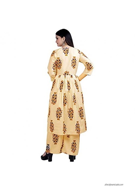 Chandrakala Kurti Palazzo Set for Women 100% Cotton Indian Kurta Set(K137)