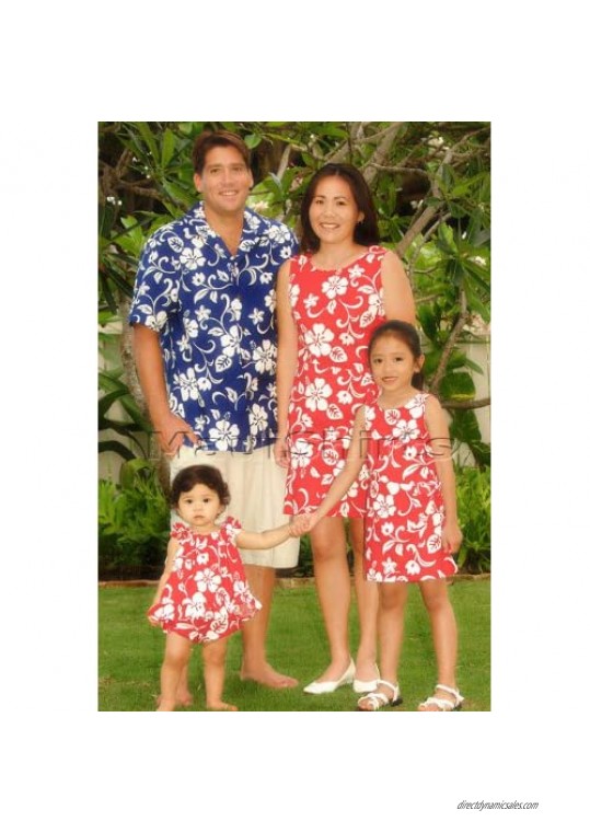 RJC Women's Classic Hibiscus Hawaiian Mock Wrap Sarong Dress