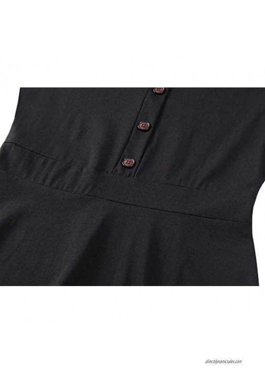Veranee Women's Short Sleeve Scoop Neck Summer Casual Flared T-Shirt Dress